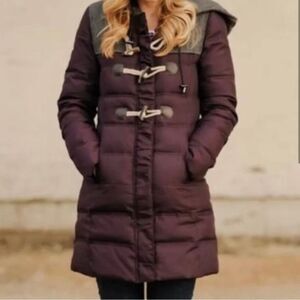 Anthropologie Cartonnier Purple Duffle Coat Down Filled Size 2.